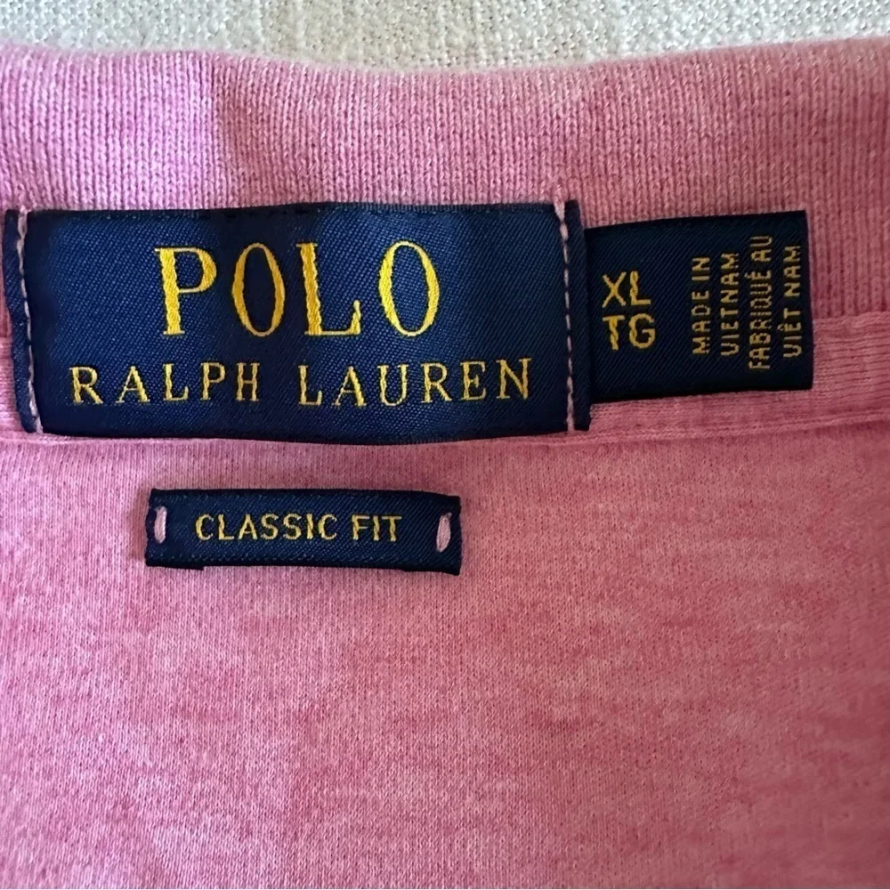 Ralph Lauren Polo Shirt Mens XL Pink Golf Classic Flesh Pony Preppy Casual